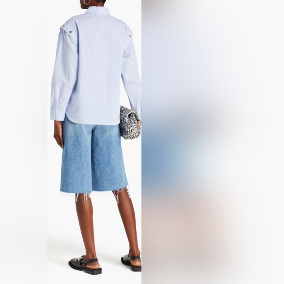 SANDROOrlane convertible striped cotton-blend shirt - Picture 2 of 12